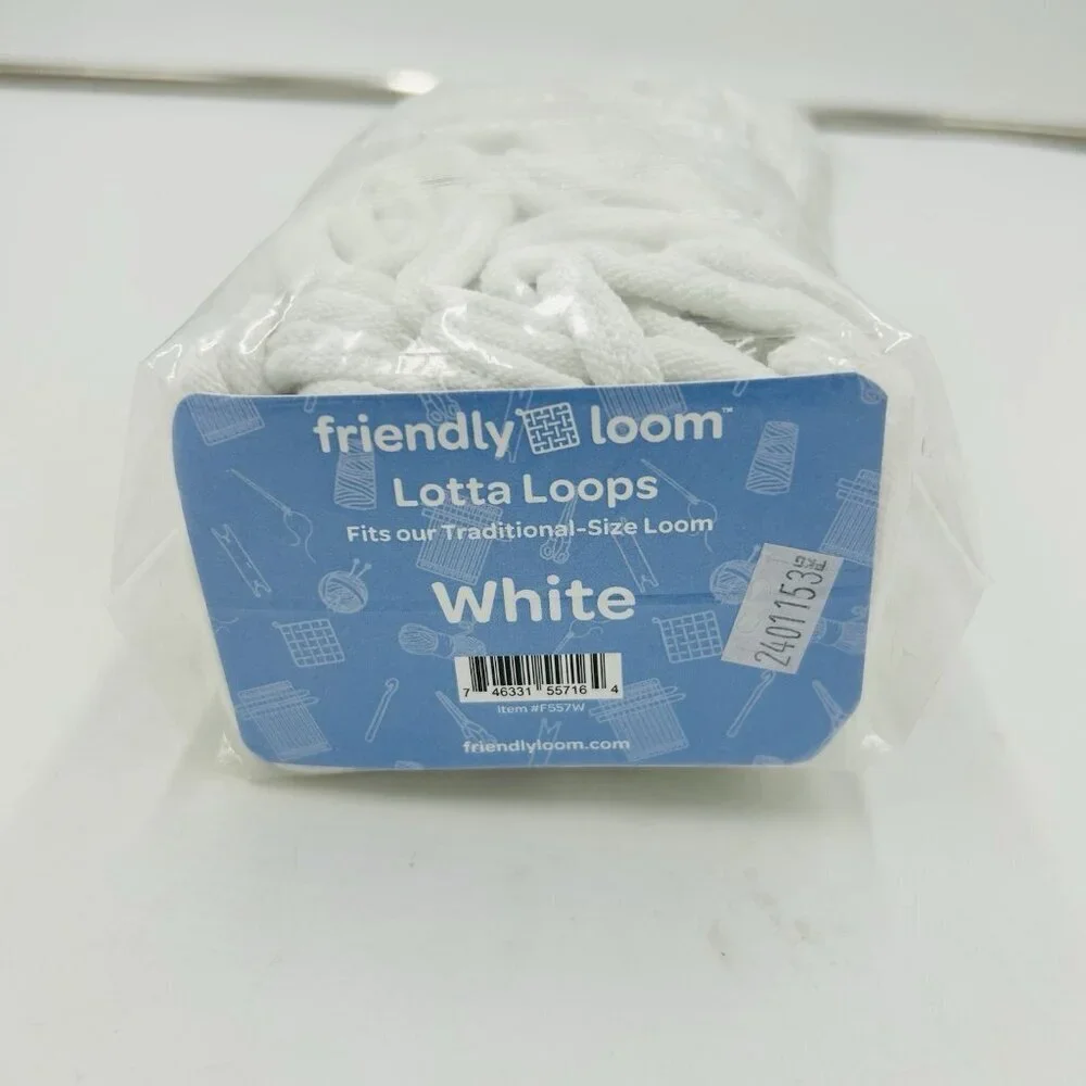 Friendly Loom | Lotta Loops 7” Traditional-Sized White Potholder